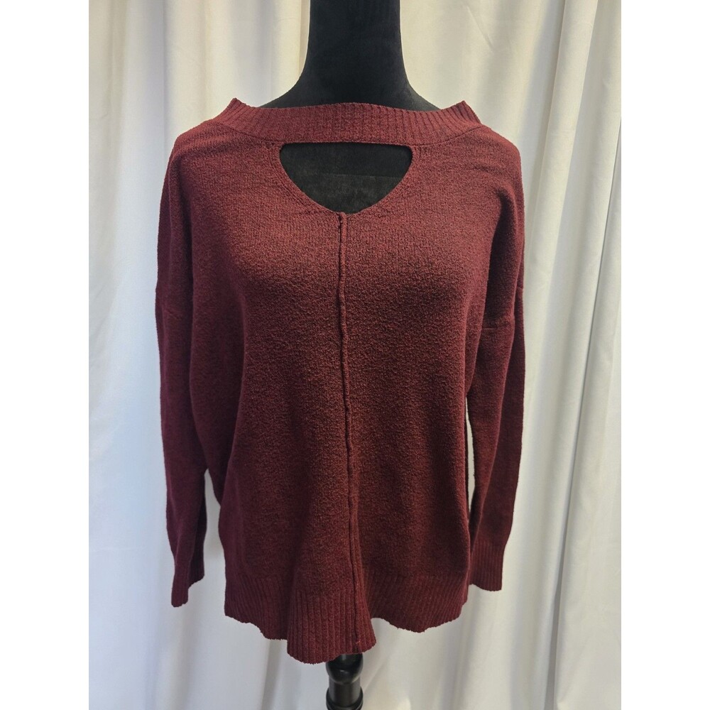 Maurices Women’s Red Solid Knit Pullover Sweater Size M Regular Fit